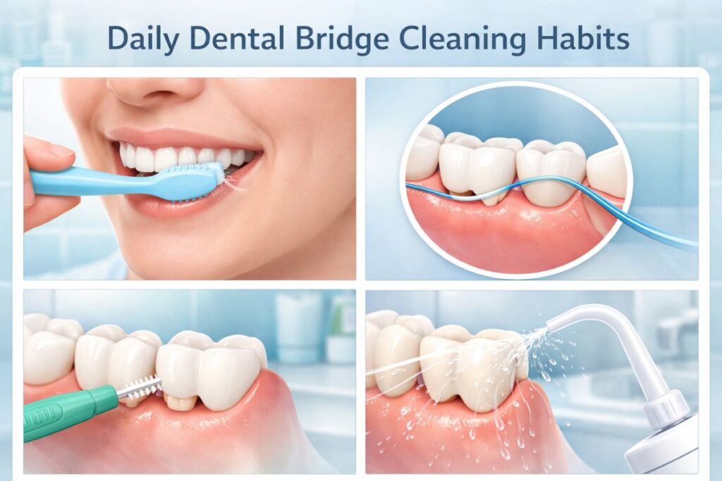 dental bridge cleaning habits